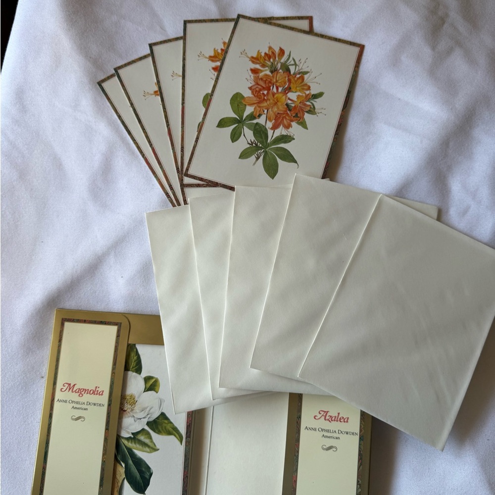 Anne Ophelia Dowden Vintage Magnolia & Azalea Note Card Set of 10